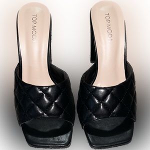 Black Block Heel Mule Women’s no brand